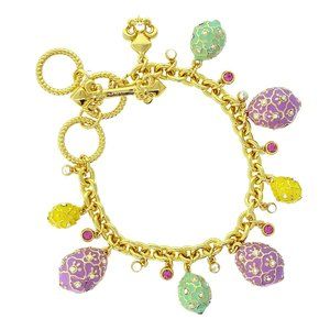 Easter Parade Egg Hunt Pastel Bracelet Ritzy Couture DeLuxe-18K Gold Plating